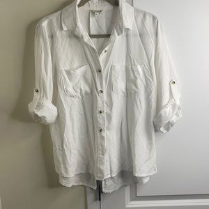 NWOT white button up blouse